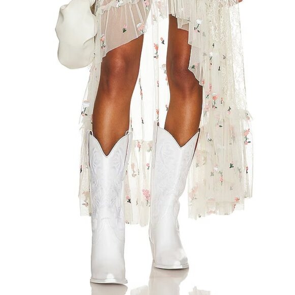 Jeffrey Campbell Shoes - JEFFREY CAMPBELL Dagget Boot Western Cowgirl Boots White 9.5 MSRP $270